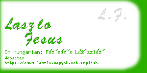 laszlo fesus business card